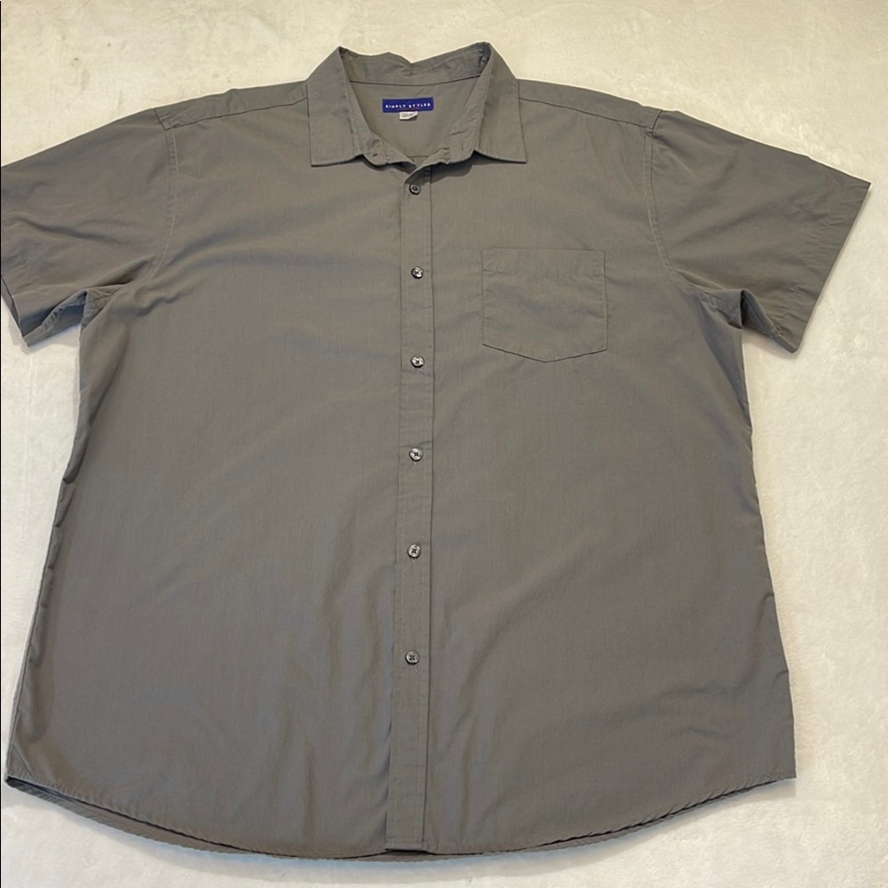 SIMPLY STYLED BY SEARS SIZE XXL Men's Gray Button-Up Shirt
